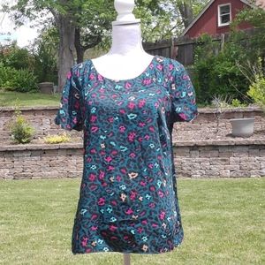 🌟 3 for $15 Deal! 🌟Worthington pink black, teal, & green zipper top M